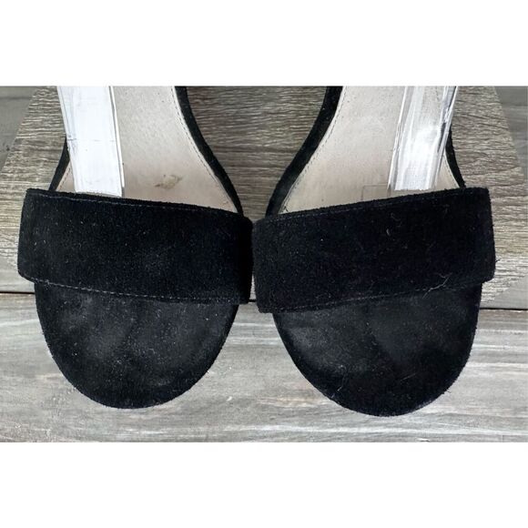 House of Harlow Mason black suede fringe heels sandals Size 10 - Picture 3 of 13